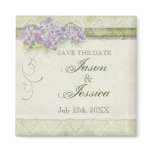 Vintage Look Lilac Hydrangea - Wedding In - Magnet
