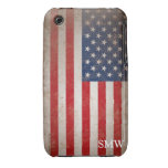 Vintage Look Monogram USA Patriotic Flag Design