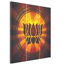 Vintage Lotus Flower Canvas Print