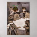 Vintage Louis Wain Cats Christmas Party Poster posters