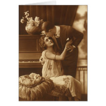 Vintage Love and Romance, Romantic Music Greeting Card