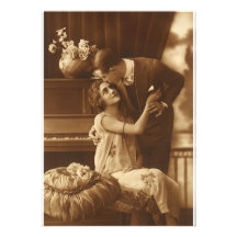 Vintage Love and Romance, Romantic Music Personalized Invitations