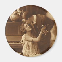 Vintage Love and Romance, Romantic Music Refrigerator Magnet