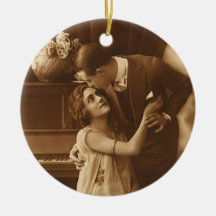 Vintage Love and Romance, Romantic Music Christmas Ornament