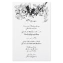 Vintage Love Bird White Flower Branch Wedding Menu stationery