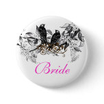 Vintage Love Birds Wedding Badges