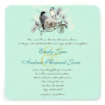 Vintage Love Birds Wedding Invitation White Notes