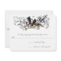 Vintage Love Birds White Flowers Branch Wedding invitations