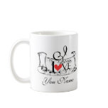 Vintage love letter mugs