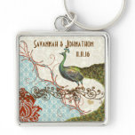 Vintage Love Peacock Wedding Key Chain keychains