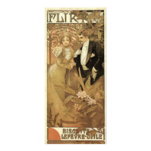 Vintage Love Romance, Art Nouveau, Alphonse Mucha Personalized Rack Card