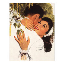 Vintage Love Romance, Couple in a Loving Embrace Personalized Announcements