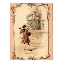 Vintage Lovers Illustration Post Cards