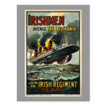 Vintage Lusitania Irishmen Avenge! postcards