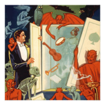 Vintage Magician and Magic Act Halloween Party Personalized Invite