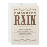 Vintage Make it Rain Bridal Shower Invitations