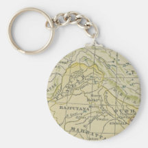 Vintage Map India Key Chain