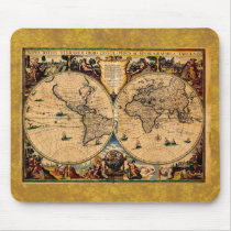 Vintage Map Nova totius terrarum 1625 Mousepads