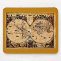 Vintage Map Nova totius terrarum 1625 Mousepads