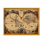 Vintage Map Nova totius terrarum 1625 Post Cards