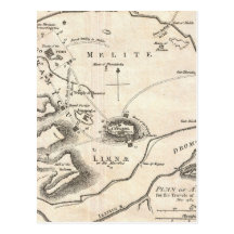 Vintage Map of Athens Greece (1784) Postcard