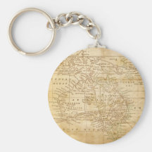 Vintage Map of Australasia Key Chain