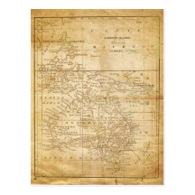 Vintage Map of Australasia Post Cards