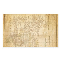 Vintage Map of Australasia Rectangular Sticker
