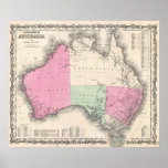 Vintage Map of Australia (1862) Print