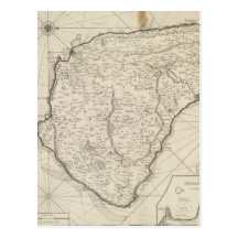 Vintage Map of Barbados (1725) Post Cards