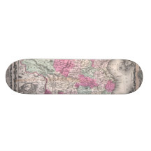 Vintage Map of China (1862) Skate Board Decks