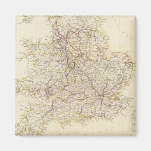 Vintage Map of England (1837) Magnet