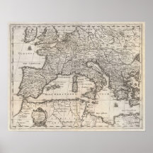 Vintage Map of Europe (1852) Posters
