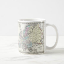 Vintage Map of Europe (1855) Mug