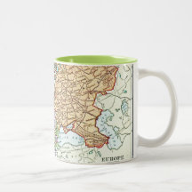 Vintage map of Europe colorful pastels Mug