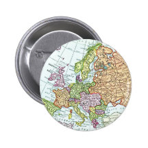 Vintage map of Europe colorful pastels Pin