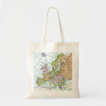 Vintage map of Europe colorful pastels Tote Bag