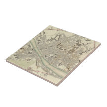 Vintage Map of Florence Italy (1835) Ceramic Tile