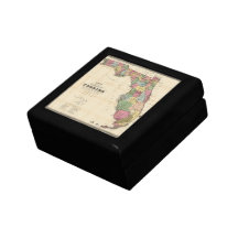 Vintage Map of Florida (1870) Keepsake Boxes