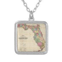 Vintage Map of Florida (1870) Necklace