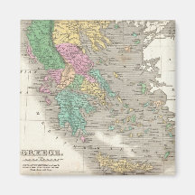Vintage Map of Greece (1827) Refrigerator Magnets
