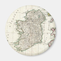 Vintage Map of Ireland (1771) Refrigerator Magnets