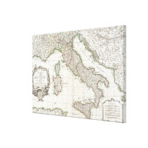 Vintage Map of Italy (1770) Gallery Wrapped Canvas
