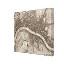 Vintage Map of London (1693) Stretched Canvas Print