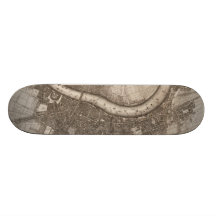 Vintage Map of London (1693) Skateboard