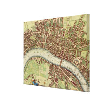 Vintage Map of London (17th Century) Stretched Canvas Prints