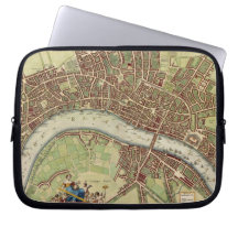 Vintage Map of London (17th Century) Computer Sleeve