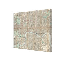 Vintage Map of London (1890) Gallery Wrapped Canvas