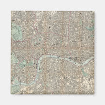 Vintage Map of London (1890) Refrigerator Magnets