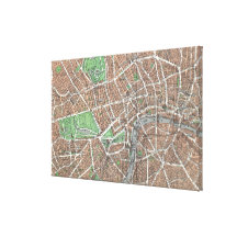 Vintage Map of London (1923) Stretched Canvas Print